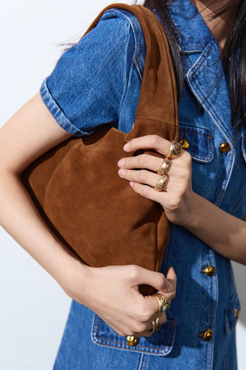 Calf suede shopper bag — image 1