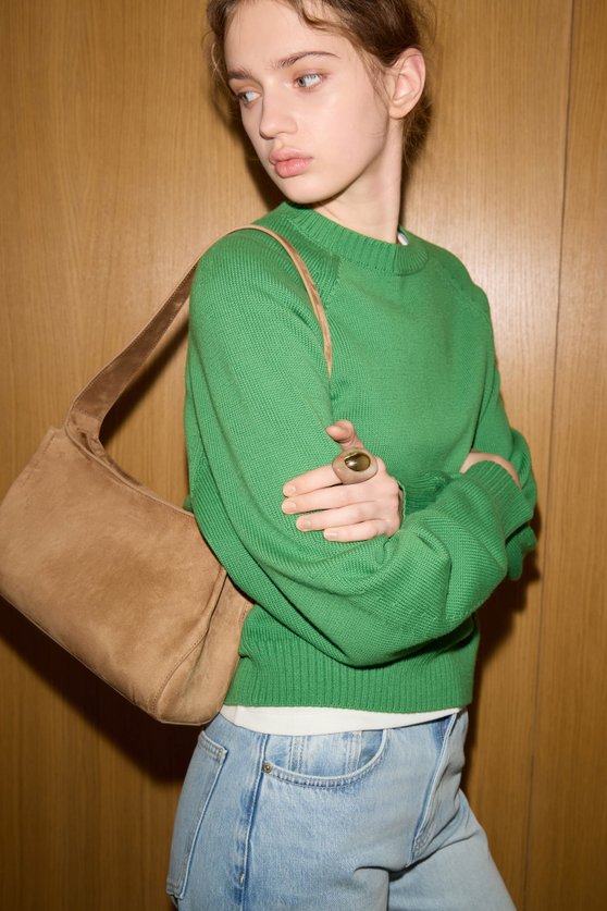 Faux suede fabric bag — image 1