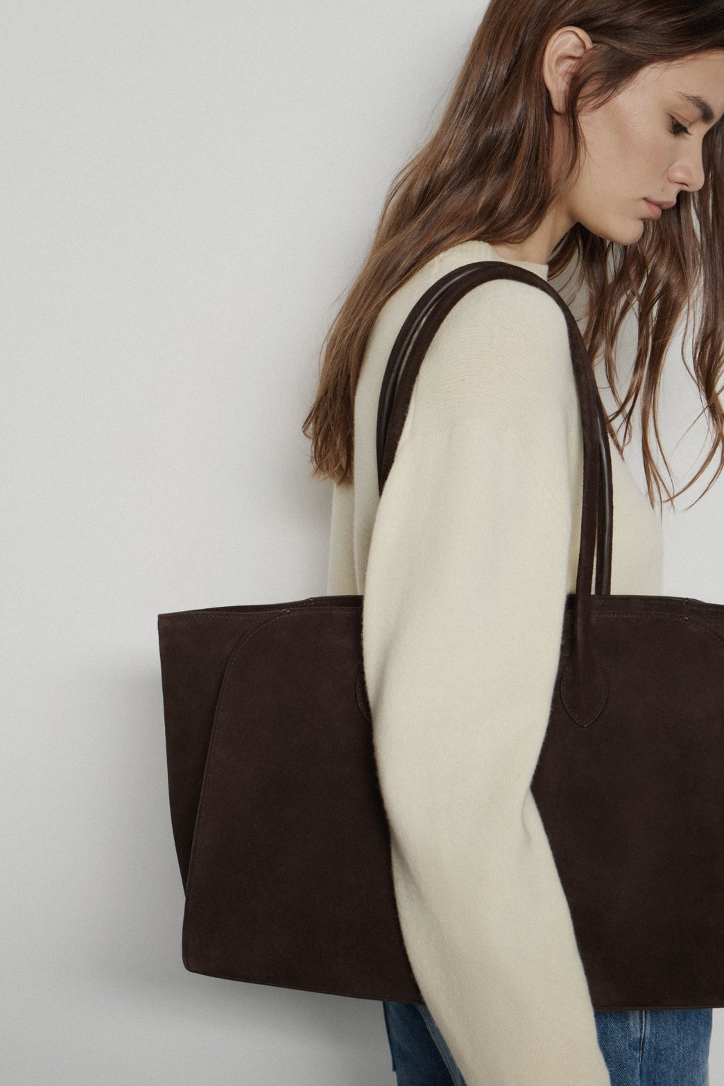Natural suede shopper bag — image 2