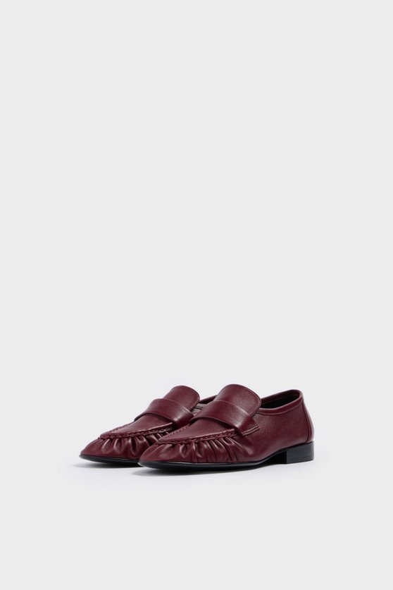 Red leather loafers — image 1