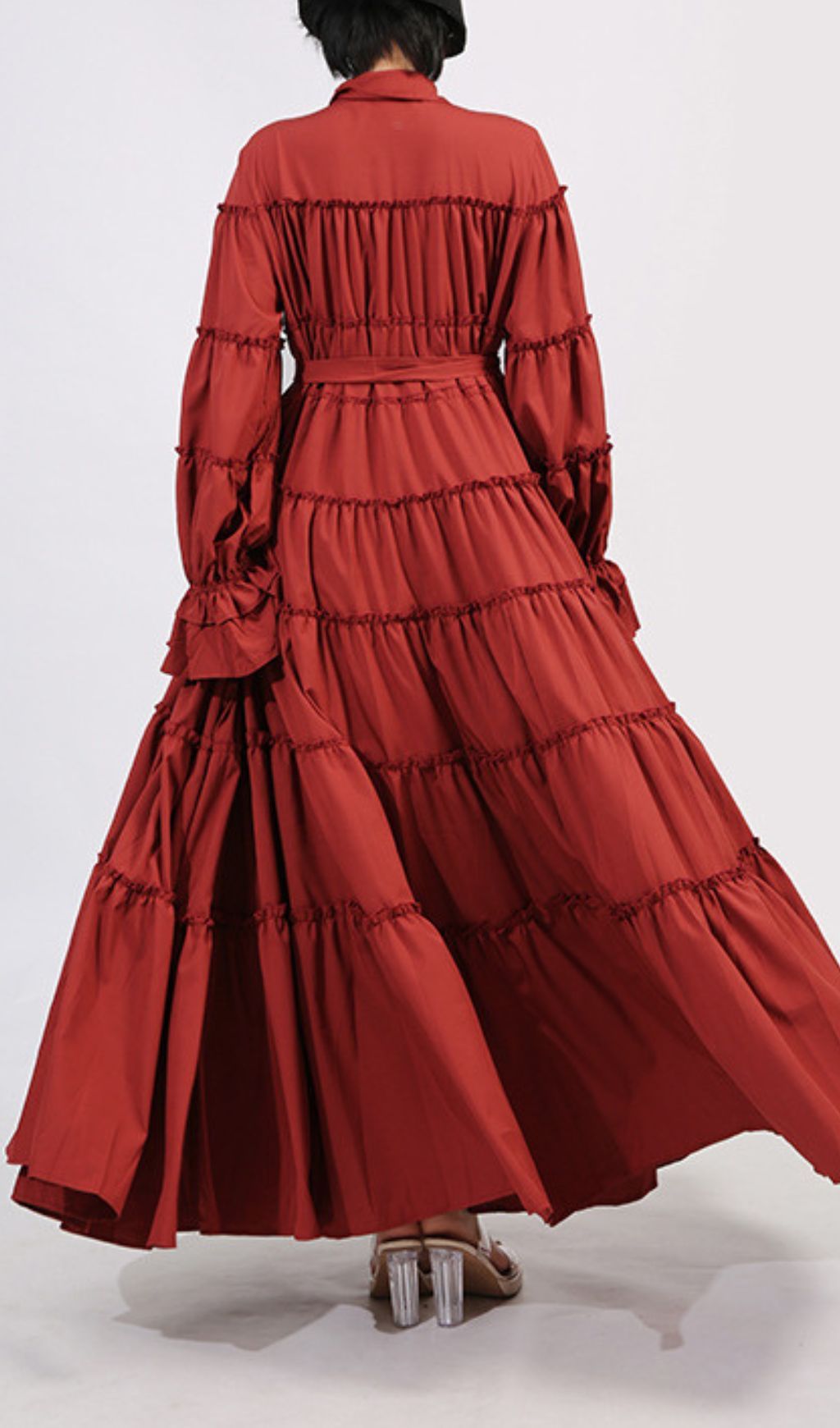 Red Long Sleeve Maxi Dress — image 2