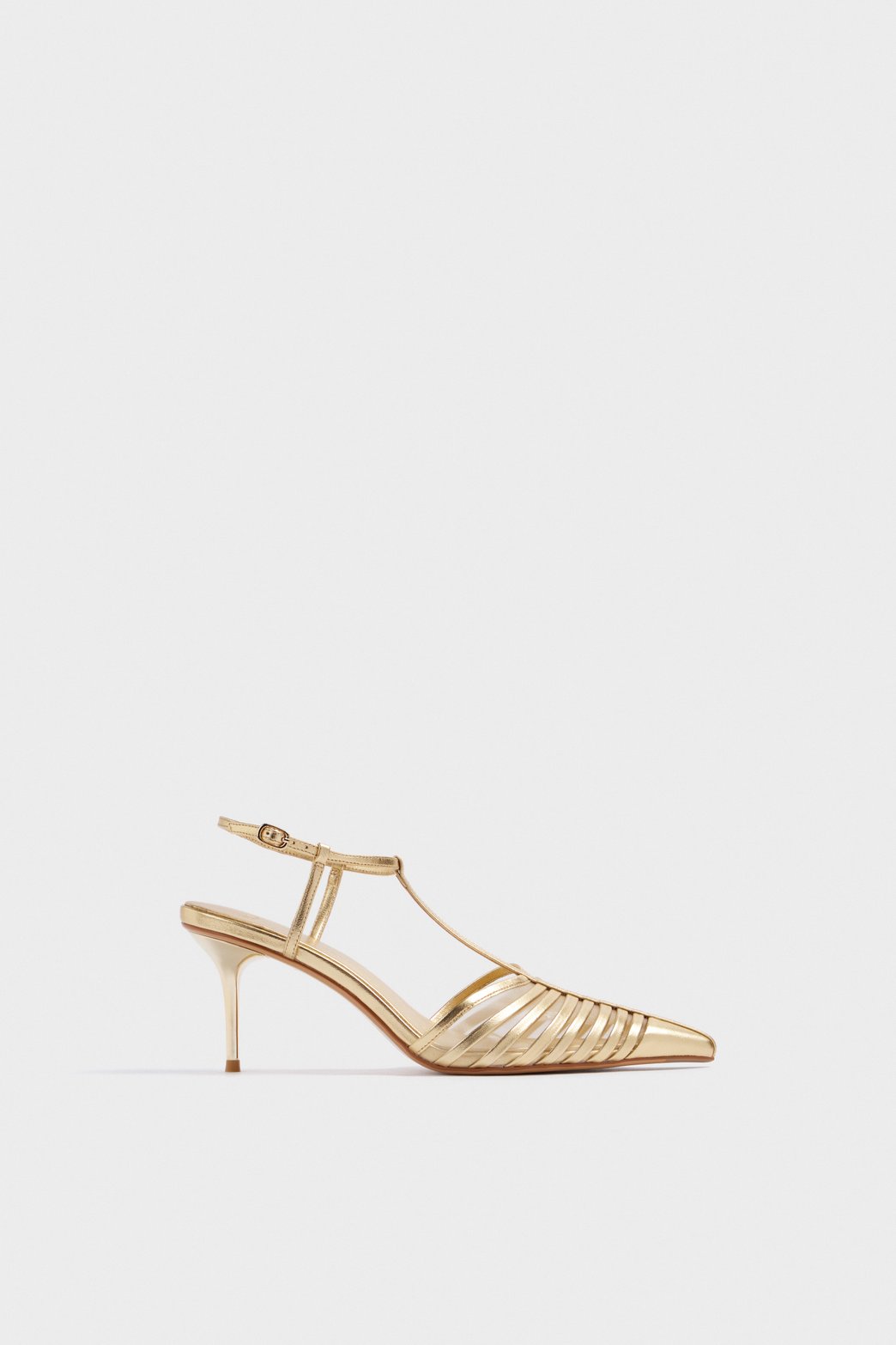 Sheepskin leather heeled sandals — image 3