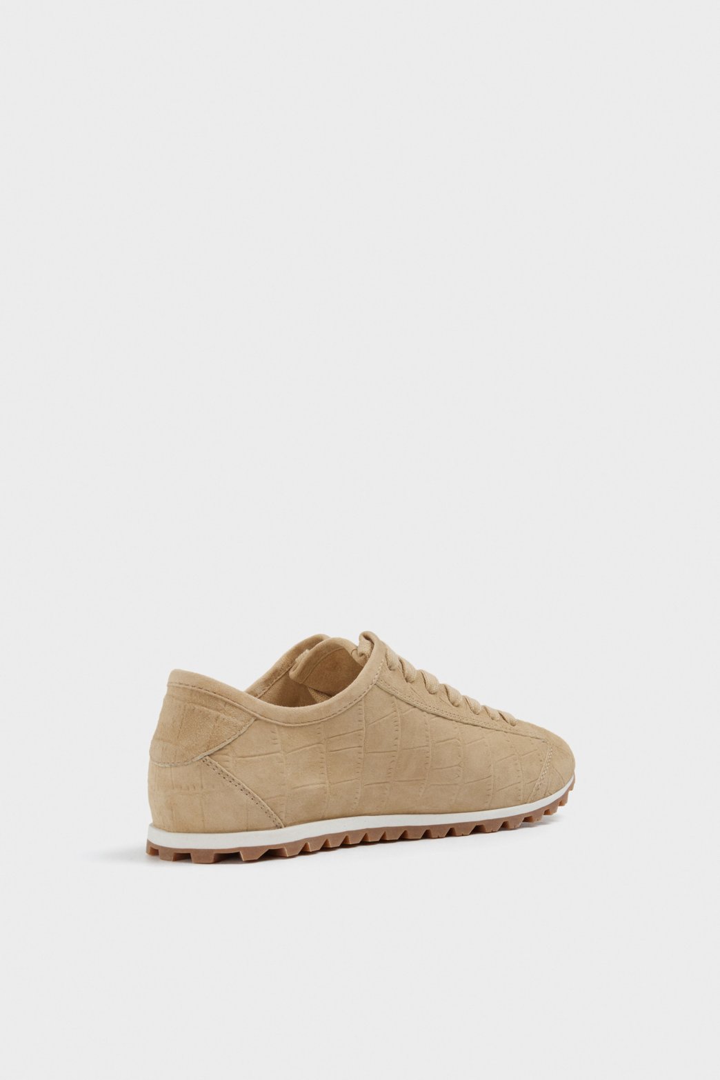 Suede sneakers with crocodile leather embossing — image 1