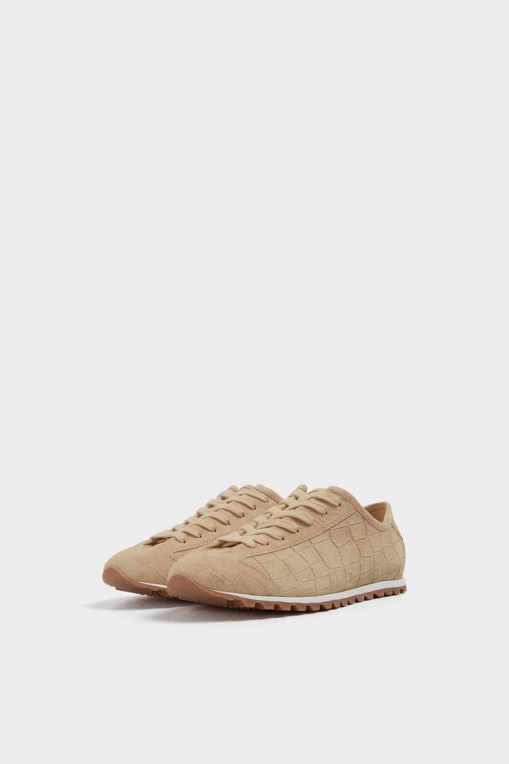 Suede sneakers with crocodile leather embossing — image 4